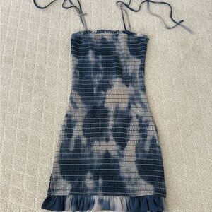 Storia Blue and White Sheath Mini Dress